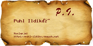 Puhl Ildikó névjegykártya