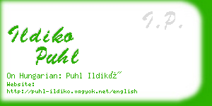 ildiko puhl business card